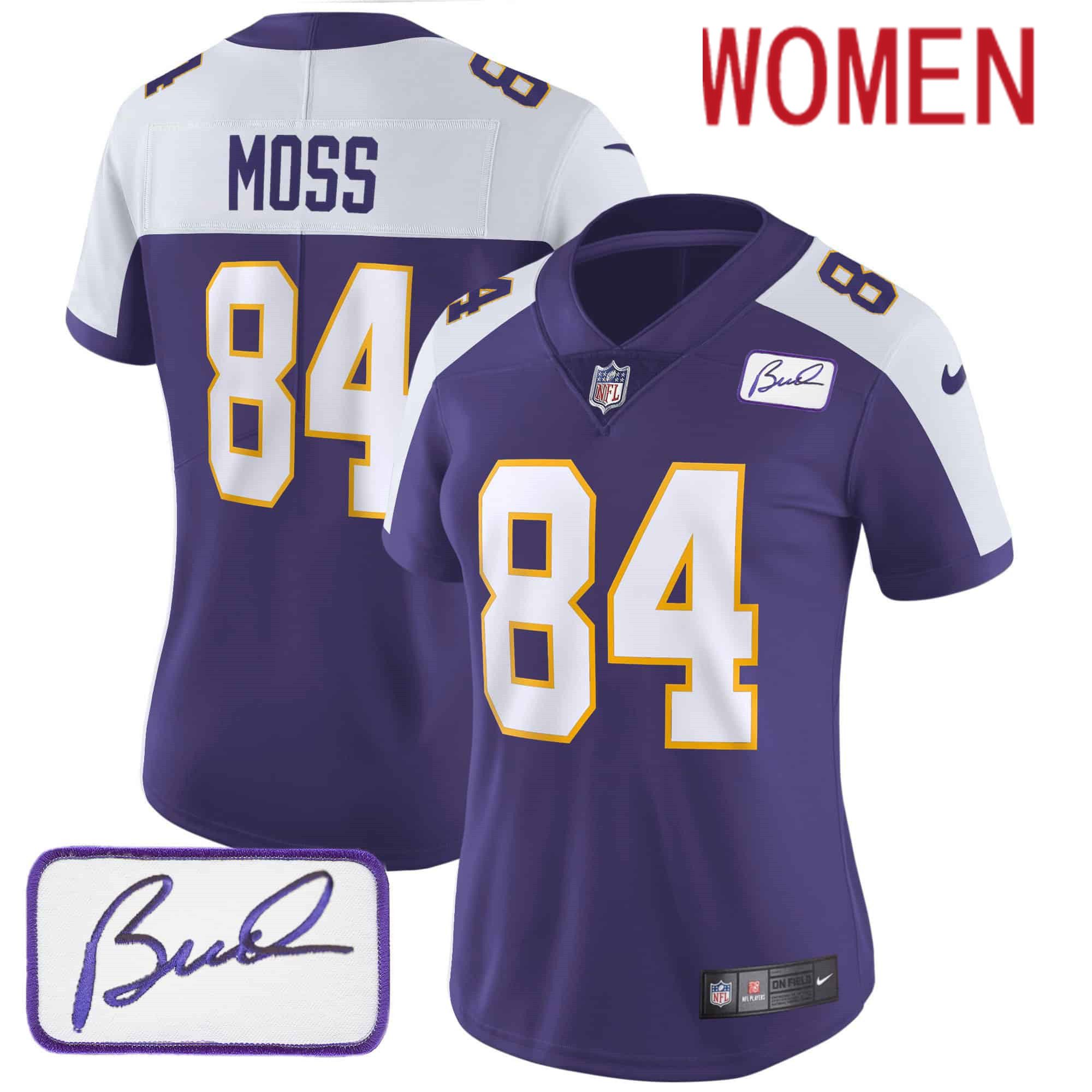 Women Minnesota Vikings #84 Moss Purple 2024 Nike Bud Grant Patch Classic Limited NFL Jersey